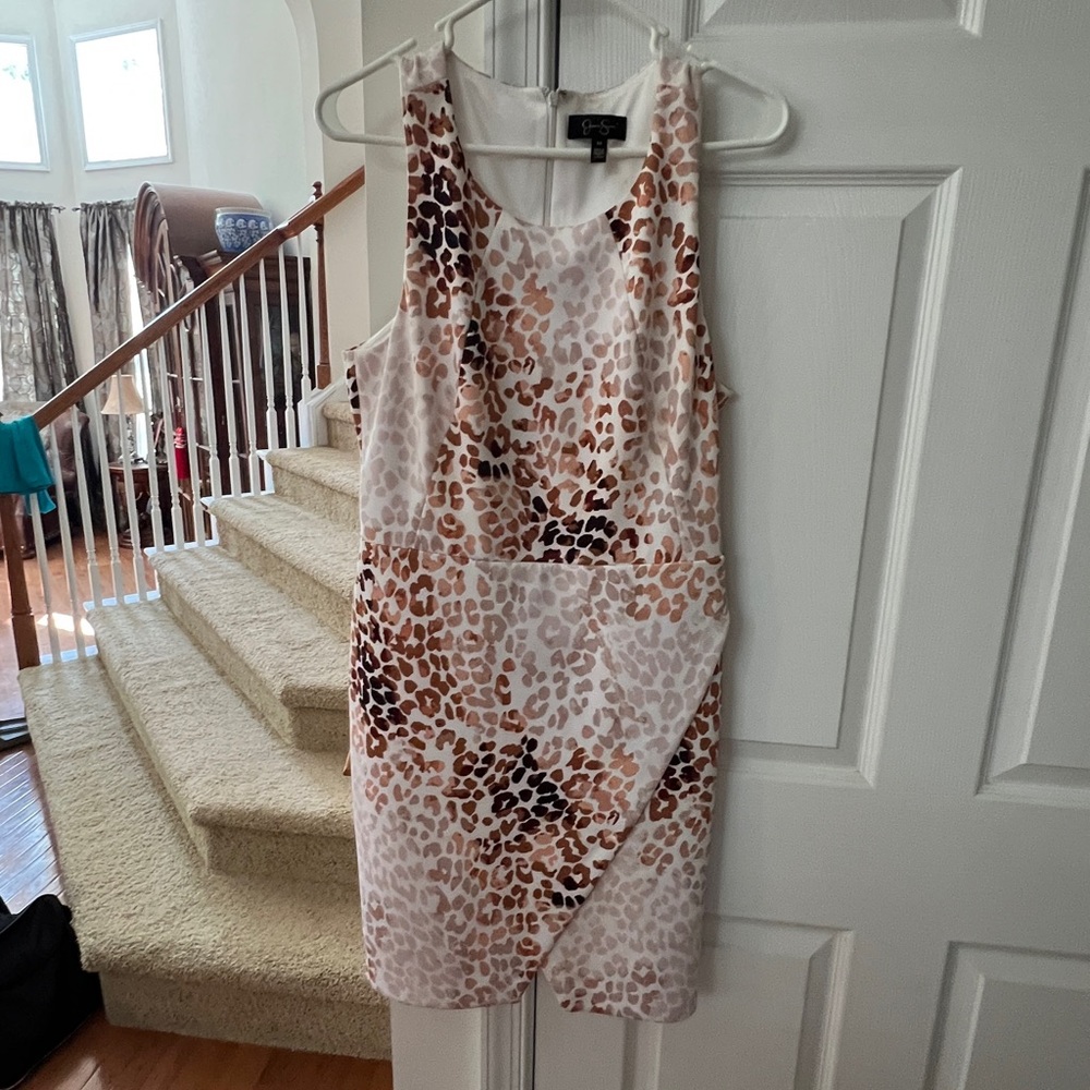 Jessica Simpson Cream Sheath Halter Dress